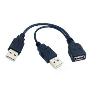 USB 2.0 A أنثى إلى 2 ثنائي USB كابل فاصل ذكر