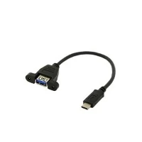 USB Type-C Male To USB 3.0 Type-A Female Panel Mount Cable