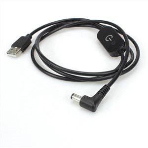 USB2.0 إلى كابل معزز DC5.5x2.1mm مع التبديل